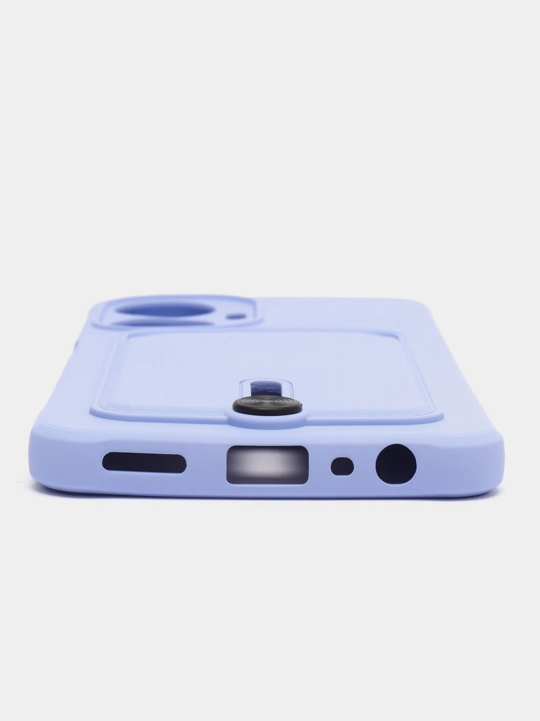 Лавандовый чехол на Realme C55 (Реалми С55), силиконовый, с карманом для карты