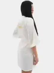 Белый халат Bride с вышивкой, атласный женский