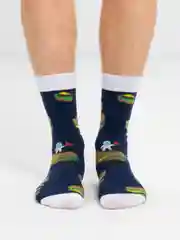 Белый носки с принтом "Еда"