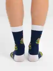 Белый носки с принтом "Еда"