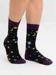 Аметистовый носки с принтом "Space"