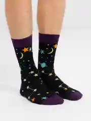 Аметистовый носки с принтом "Space"