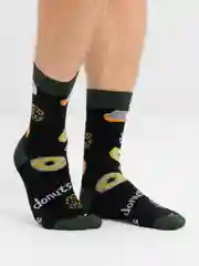 Зеленый носки с принтом "Еда"