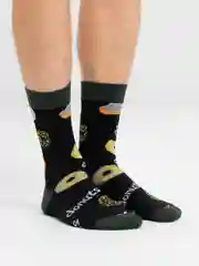 Зеленый носки с принтом "Еда"