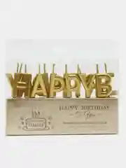 Золотой свечи для торта на день рождения "Happy Birthday"