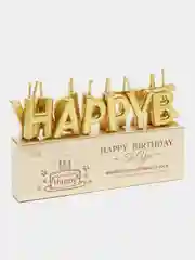 Золотой свечи для торта на день рождения "Happy Birthday"