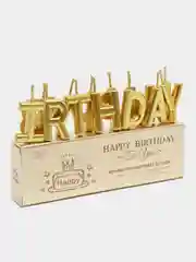 Золотой свечи для торта на день рождения "Happy Birthday"