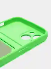 Пурпурный чехол силиконовый для iPhone 7/8/SE/11/12/13/14/15/Plus/Pro Max, с карманом для карты