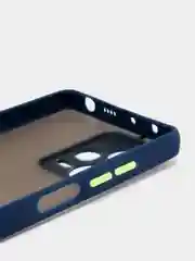 Синий чехол Xiaomi Redmi Note 12 Pro+ 5G, Note 12 Pro 5G пластиковый матовый с цветными кнопками