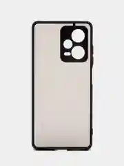 Черный чехол Xiaomi Redmi Note 12 Pro+ 5G, Note 12 Pro 5G пластиковый матовый с цветными кнопками
