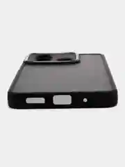 Угольный чехол матовый для Xiaomi Redmi 12C, пластиковый, полупрозрачный, с глянцевой рамкой