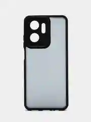 Черный чехол матовый для Honor X7a / Хонор Х7а, пластиковый, полупрозрачный, с глянцевой рамкой