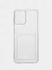 Марсала чехол для Samsung Galaxy A12 / M12, Самсунг Галакси А12 / М12 прозрачный, с карманом для карты