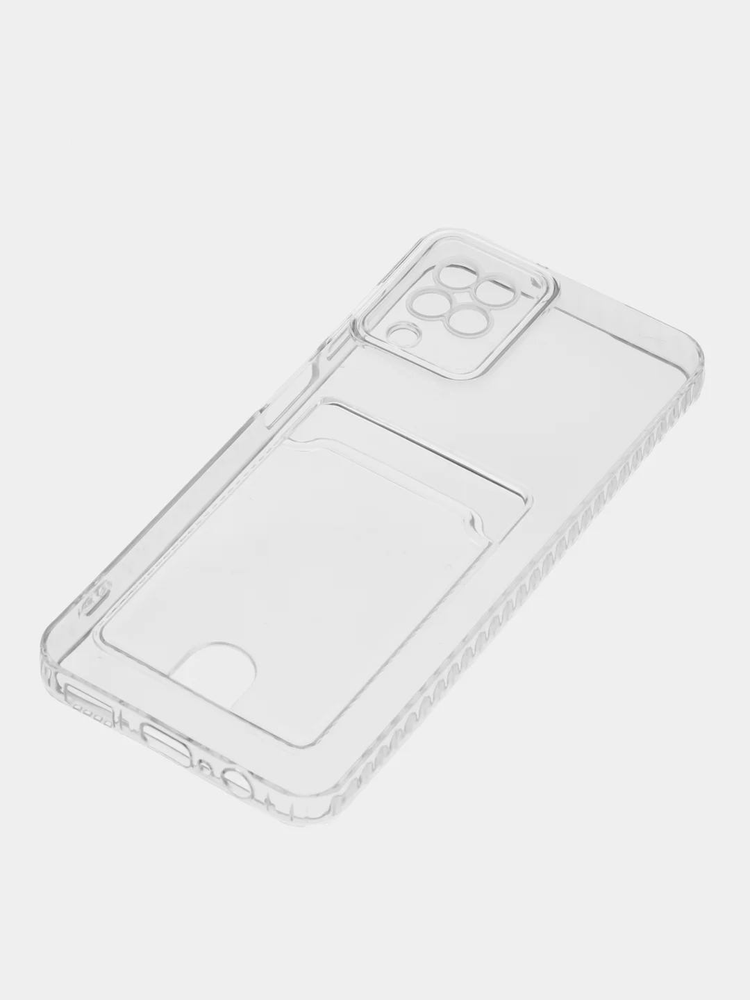 Марсала чехол для Samsung Galaxy A12 / M12, Самсунг Галакси А12 / М12 прозрачный, с карманом для карты