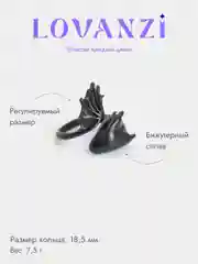 Черный кольцо "Дракон Ночная Фурия", без размера