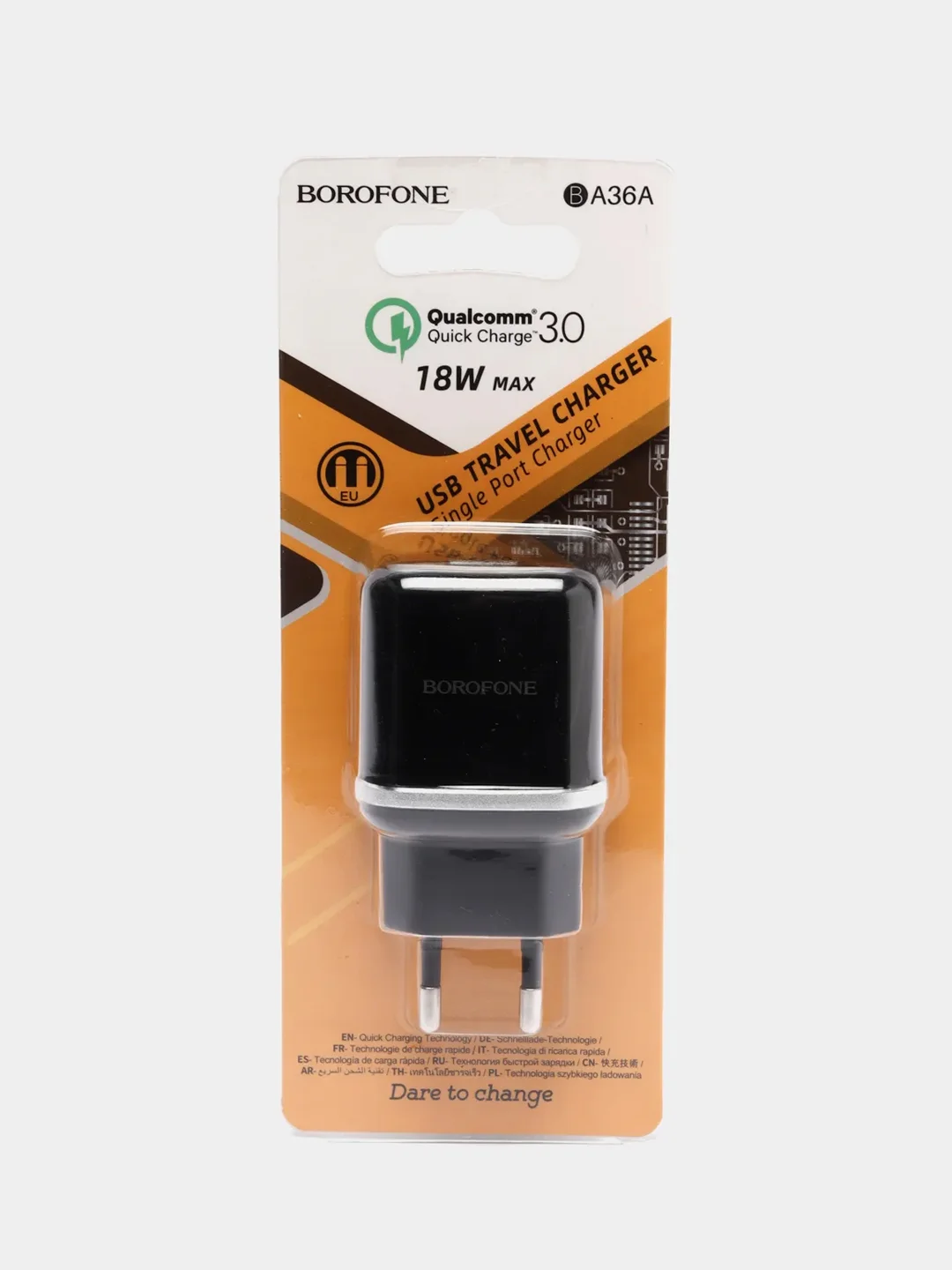 Черный сетевое зарядное устройство, Блок питания, Быстрая зарядка QC3.0 для Apple/Android, BA36A