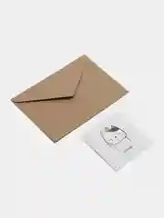 Белый открытка с разными рисунками, 8 x 8 см