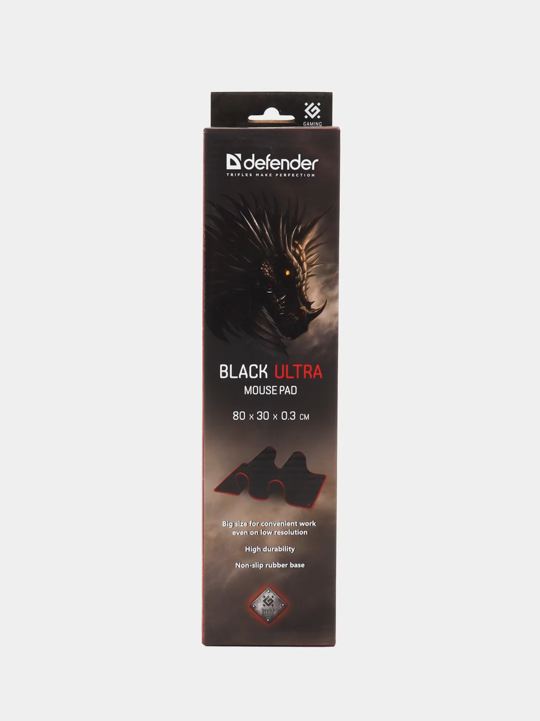 Черный коврик для мыши Defender Warrior Black Ultra большой
