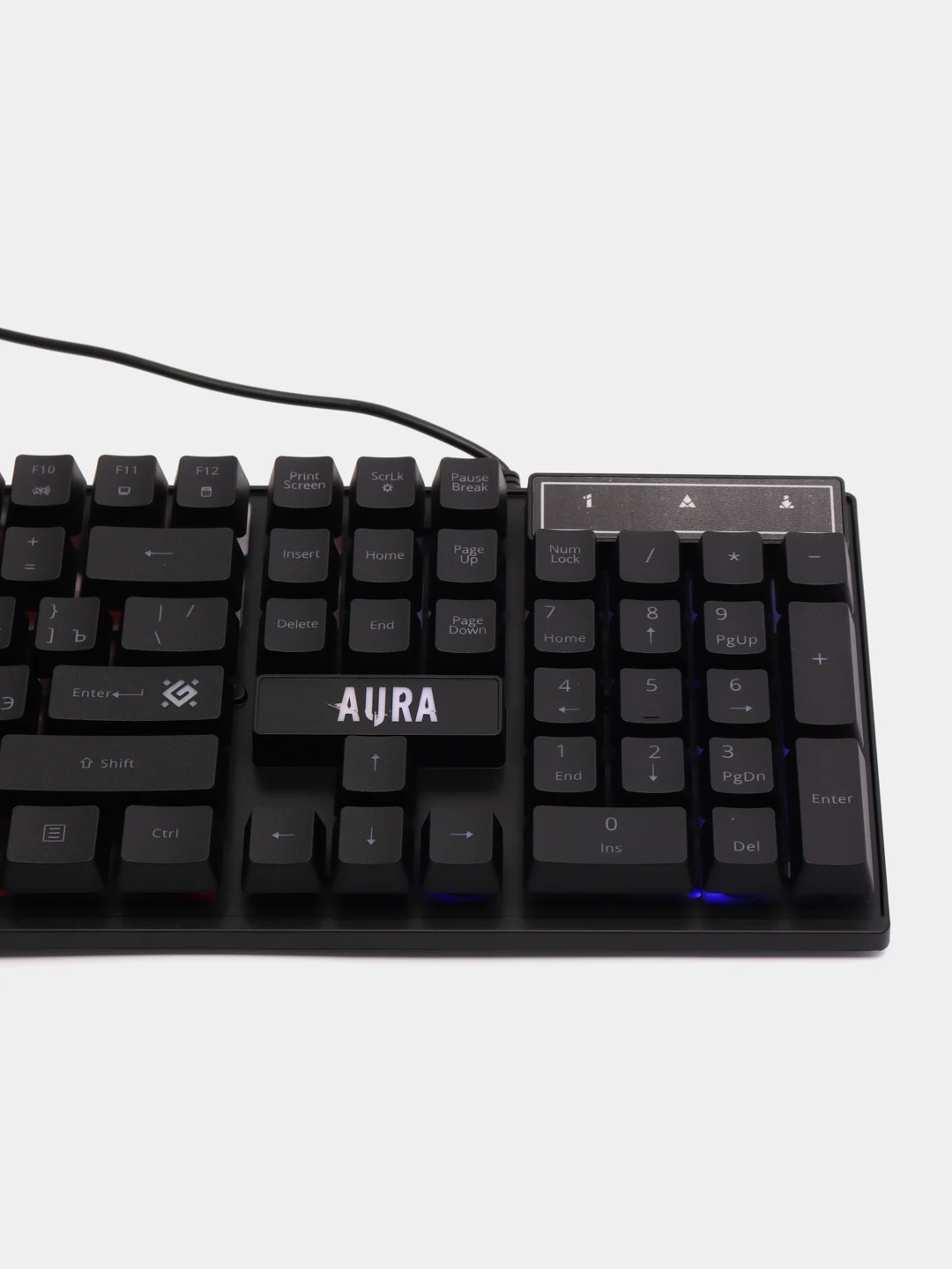 Черный игровой набор Defender Aura MKP-117: мышь, клавиатура, коврик для мыши