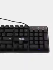 Черный игровой набор Defender Aura MKP-117: мышь, клавиатура, коврик для мыши