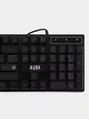 Черный игровой набор Defender Aura MKP-117: мышь, клавиатура, коврик для мыши