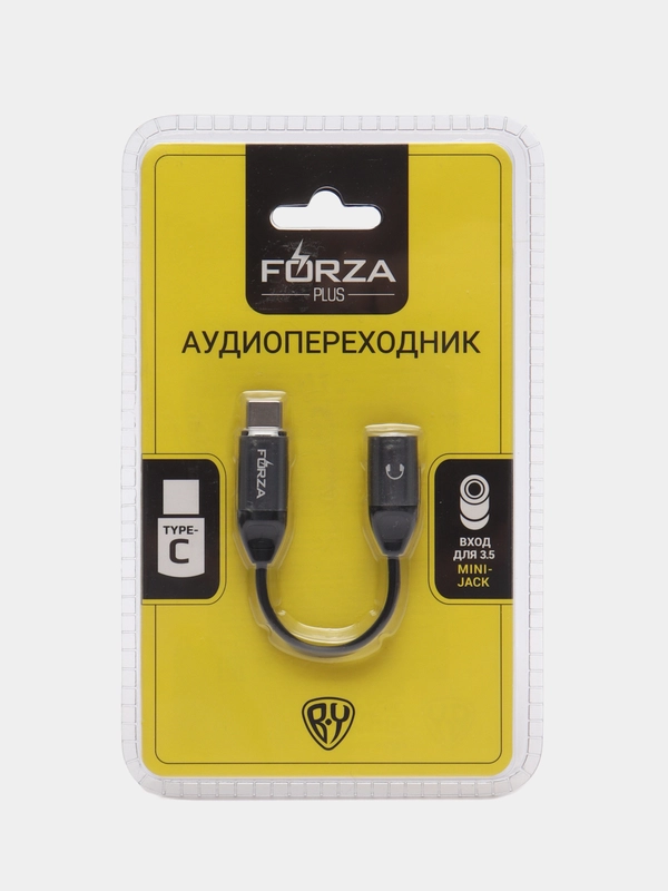 470094 FORZA аудио-переходник Type-C - mini Jack 3,5 мм, блистер