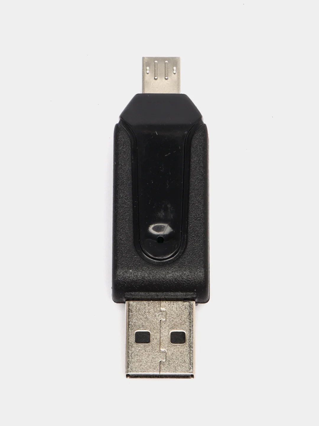 Черный картридер USB на Micro USB, SD-card, microSD, адаптер для телефона