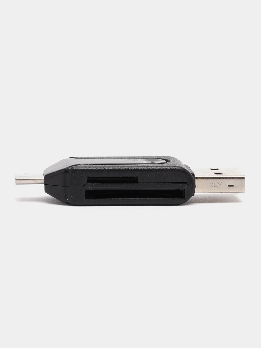 Черный картридер USB на Micro USB, SD-card, microSD, адаптер для телефона