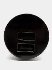 Черный автомобильное зарядное устройство с двумя USB выходамии с индикацией напряжения  12V-24V