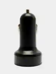 Черный автомобильное зарядное устройство с двумя USB выходамии с индикацией напряжения  12V-24V