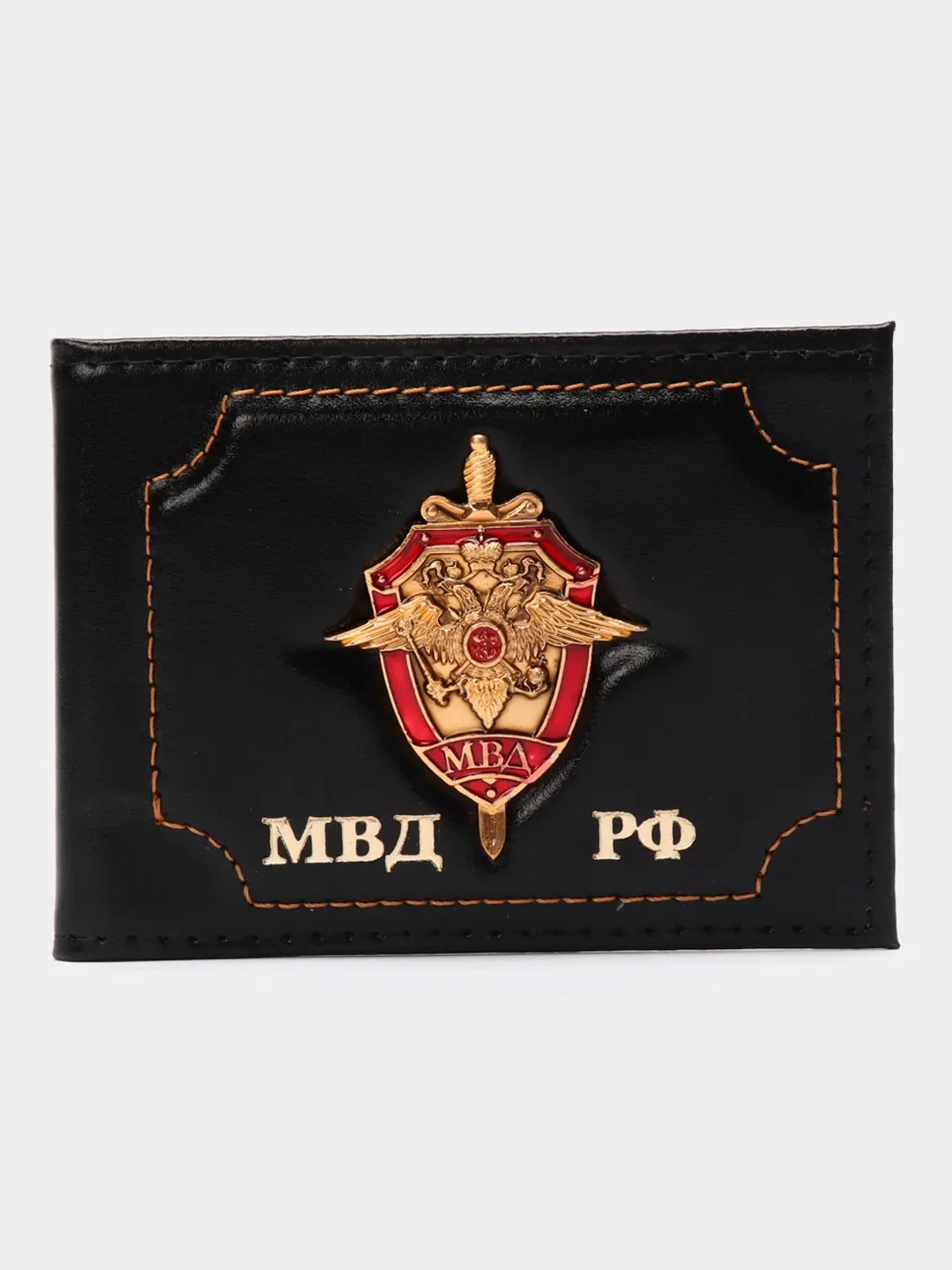 Черный обложка на удостоверение "МВД"
