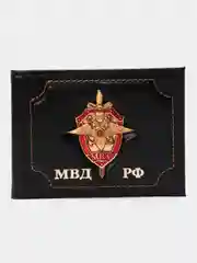Черный обложка на удостоверение "МВД"