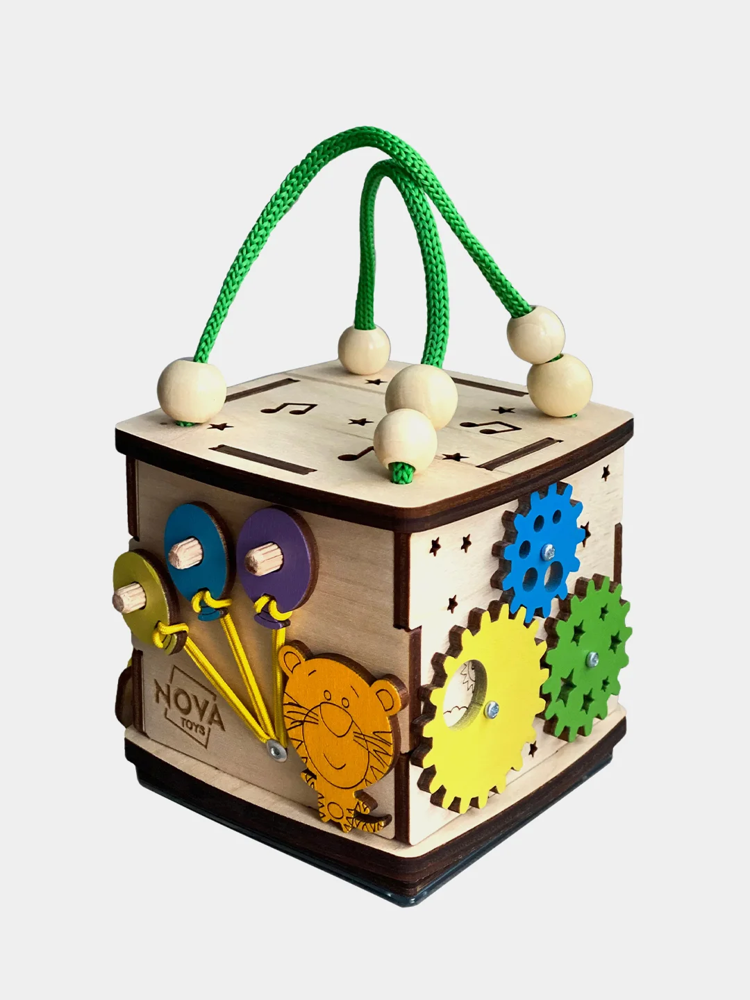 Бизиборд  NOVA Toys 10 см Бизикубик Дорожный Бизи кубик, игрушка в дорогу, развивающая