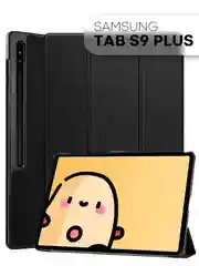 Черный чехол-книжка для планшета Samsung Galaxy Tab S9 plus, из экокожи, КАРТОФАН, функция подставки