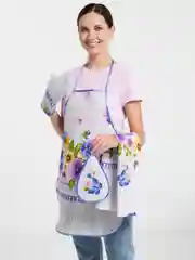 Аметистовый подарочный набор из рогожки: полотенце и фартук для кухни, рукавица, прихватка