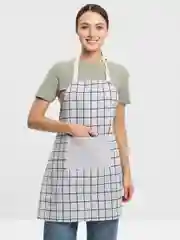 Бежевый фартук для кухни с кармашком