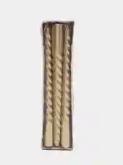 Золотой свеча витая, набор 6 штук, 20*2 см, металлик