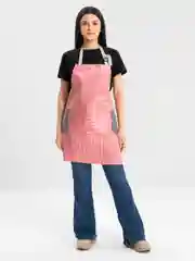 Красный фартук кухонный, с кармашком