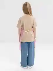 Розовый фартук кухонный, с кармашком