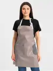 Хаки фартук кухонный, с кармашком