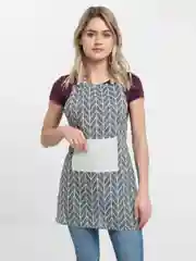 Серый фартук хлопковый кухонный