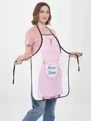 Пастельно-коралловый кухонный фартук мужской и женский ( 13 видов )