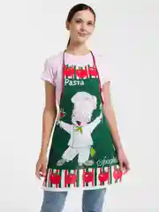 Алый подарочный набор из рогожки: полотенце и фартук для кухни, рукавица, прихватка