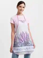 Лавандовый подарочный набор из рогожки: полотенце и фартук для кухни, рукавица, прихватка