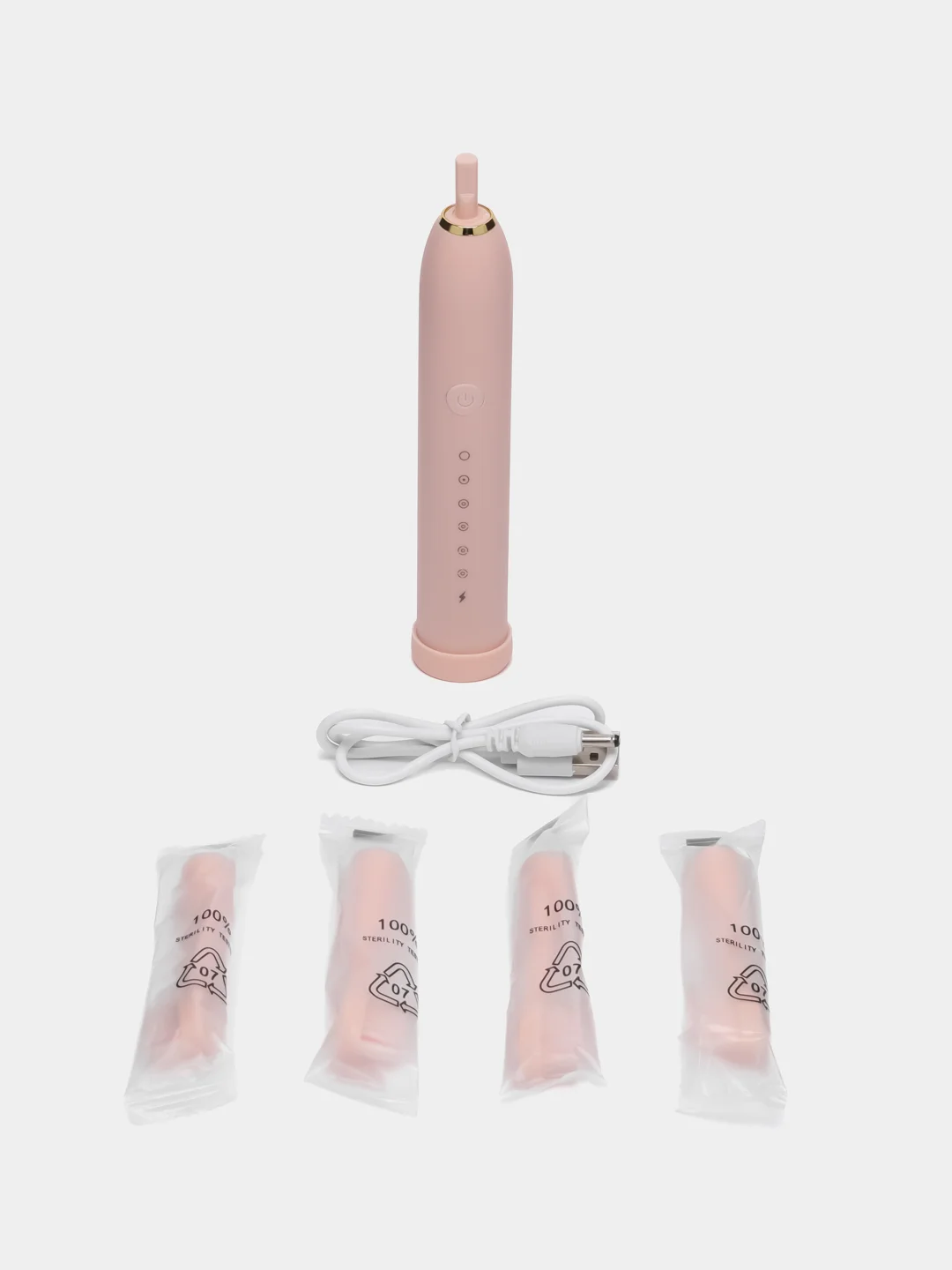 Розовый электрическая зубная щетка Sonic Toothbrush X-3, звуковая, 6 режимов, 4 насадки