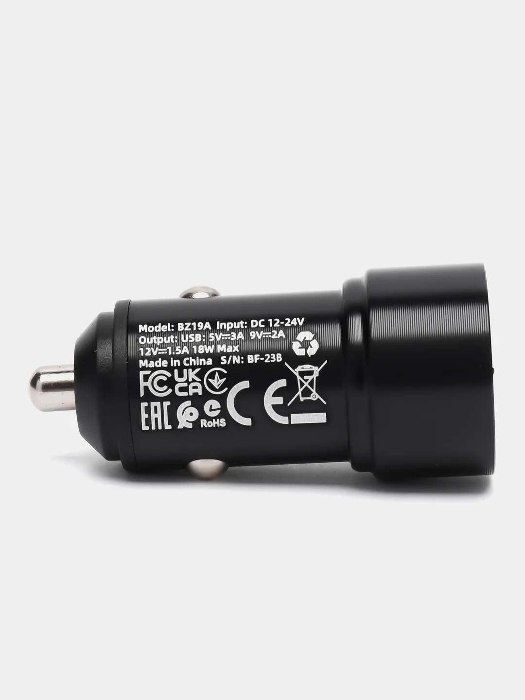 Черный зарядное устройство в авто с кабелем Micro 1 USB, 18W, Borofone BZ19A, быстрая зарядка