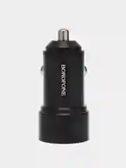 Черный зарядное устройство в авто с кабелем Micro 1 USB, 18W, Borofone BZ19A, быстрая зарядка