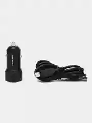 Черный зарядное устройство в авто с кабелем Micro 1 USB, 18W, Borofone BZ19A, быстрая зарядка
