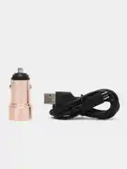 Золотой зарядное устройство в авто с кабелем Micro 1 USB, 18W, Borofone BZ19A, быстрая зарядка