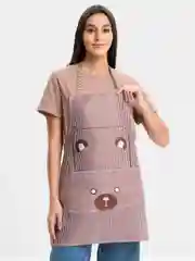 Коричневый фартук кухонный с карманом